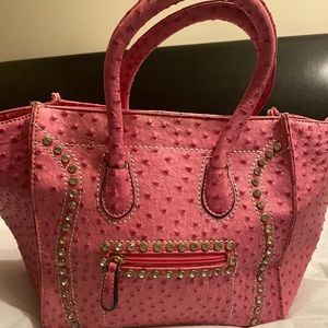 Pink Satchel with Rhinestones